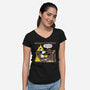 Everything's Fine On The Steamboat-Womens-V-Neck-Tee-rocketman_art