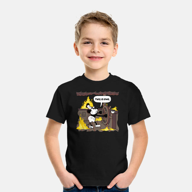 Everything's Fine On The Steamboat-Youth-Basic-Tee-rocketman_art