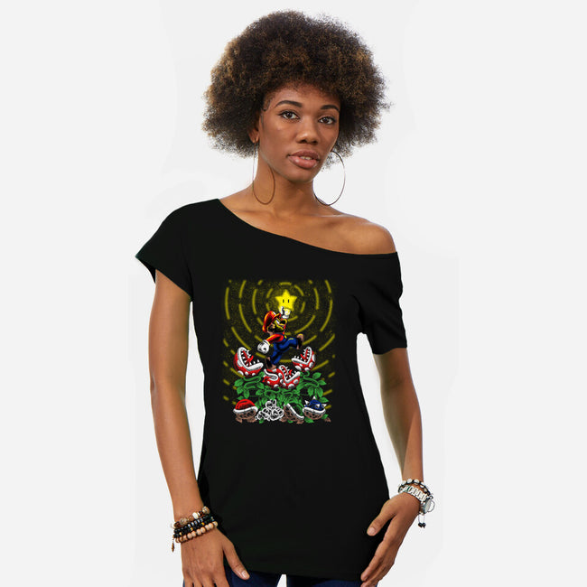 Jumpman Star-Womens-Off Shoulder-Tee-rmatix