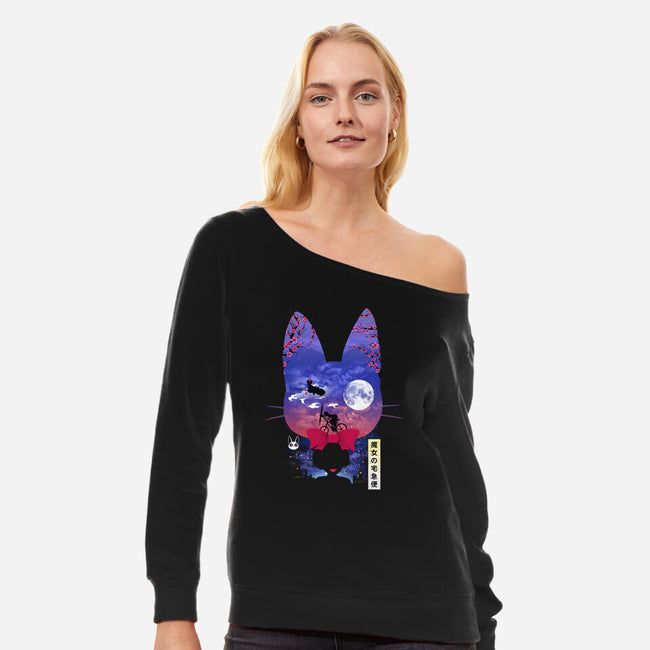 Cat Delivery-Womens-Off Shoulder-Sweatshirt-dandingeroz