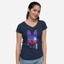 Cat Delivery-Womens-V-Neck-Tee-dandingeroz