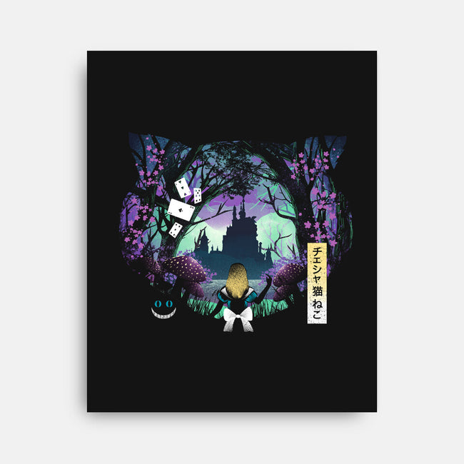 Wonderland Cat-None-Stretched-Canvas-dandingeroz