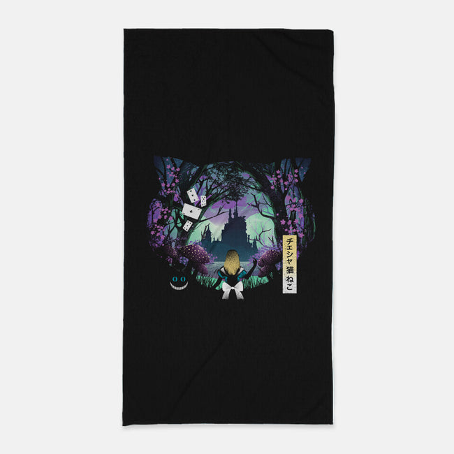 Wonderland Cat-None-Beach-Towel-dandingeroz