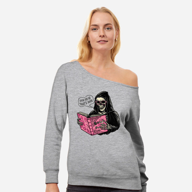 Burn Book-Womens-Off Shoulder-Sweatshirt-momma_gorilla