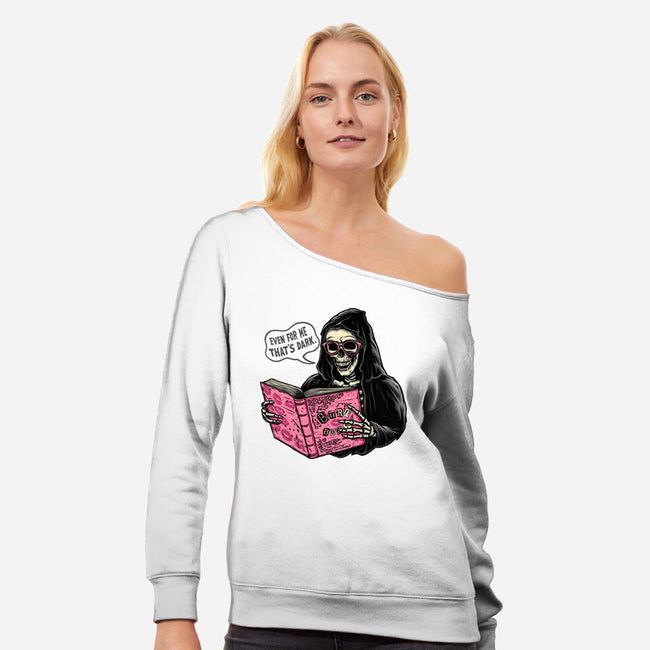 Burn Book-Womens-Off Shoulder-Sweatshirt-momma_gorilla