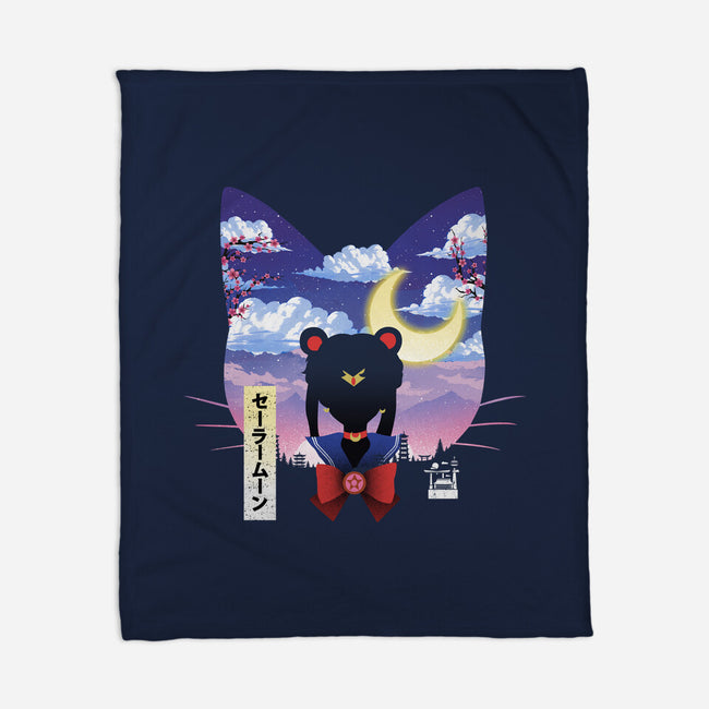 Sailor Cat Landscape-None-Fleece-Blanket-dandingeroz