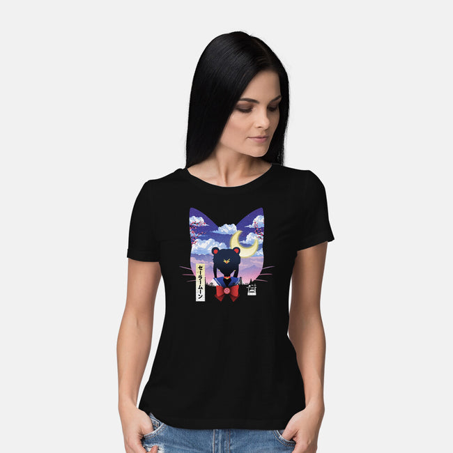 Sailor Cat Landscape-Womens-Basic-Tee-dandingeroz