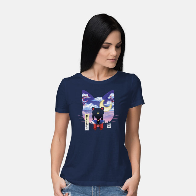 Sailor Cat Landscape-Womens-Basic-Tee-dandingeroz