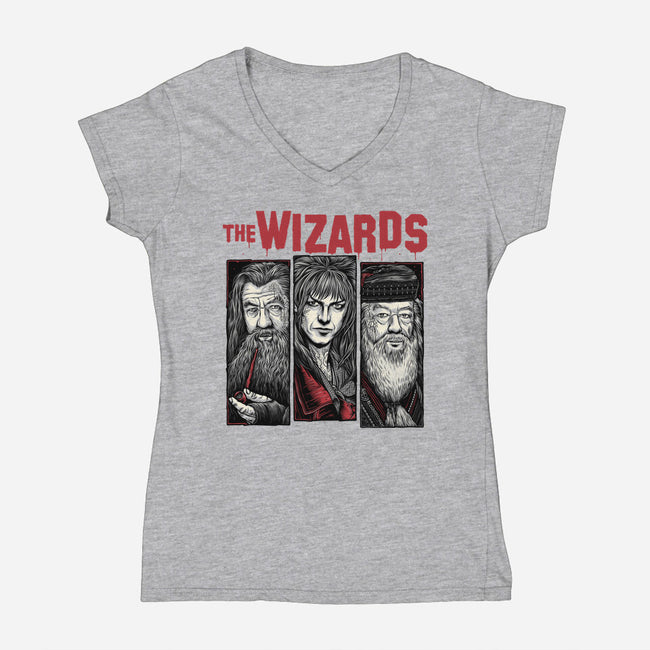 The Wizards-Womens-V-Neck-Tee-momma_gorilla