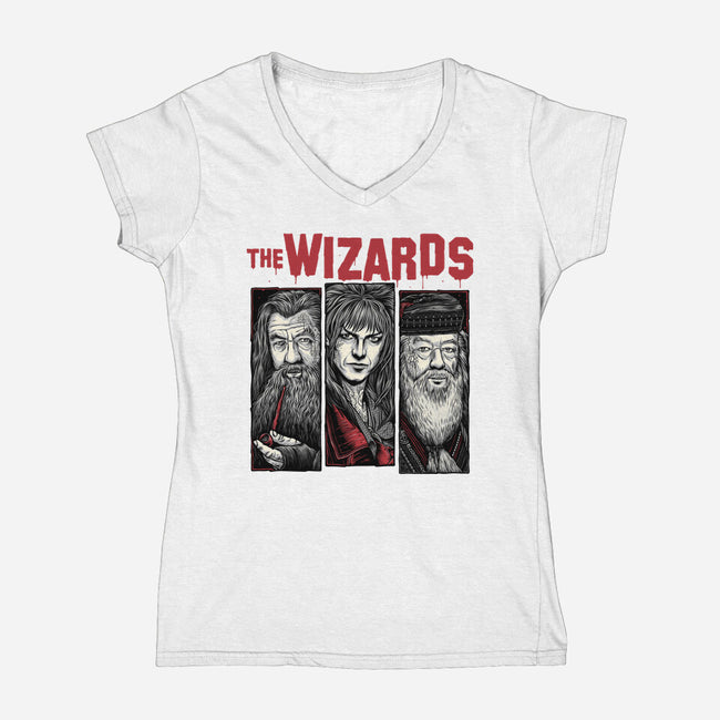 The Wizards-Womens-V-Neck-Tee-momma_gorilla