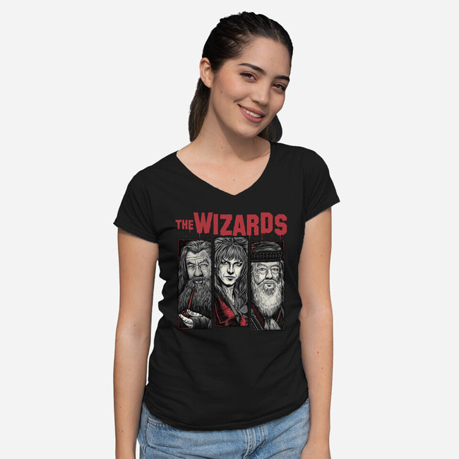 The Wizards-Womens-V-Neck-Tee-momma_gorilla