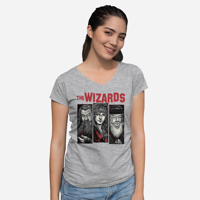 The Wizards-Womens-V-Neck-Tee-momma_gorilla