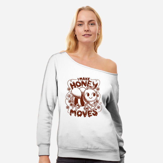 Honey Moves-Womens-Off Shoulder-Sweatshirt-Aarons Art Room