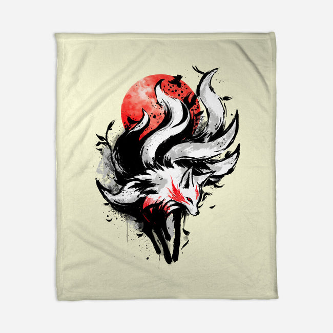 Kitsune Fox Splash-None-Fleece-Blanket-fanfreak1