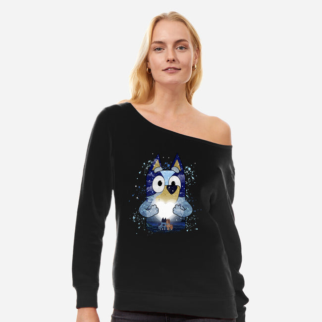 Heeler Family Love-Womens-Off Shoulder-Sweatshirt-JamesQJO