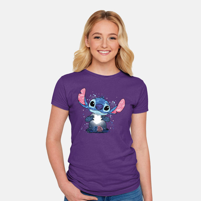 Stitch's Love-Womens-Fitted-Tee-JamesQJO