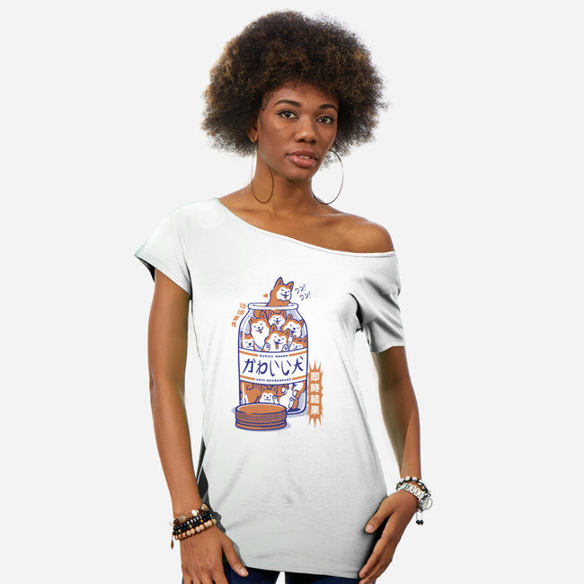 Shiba Antidepressant-Womens-Off Shoulder-Tee-tobefonseca