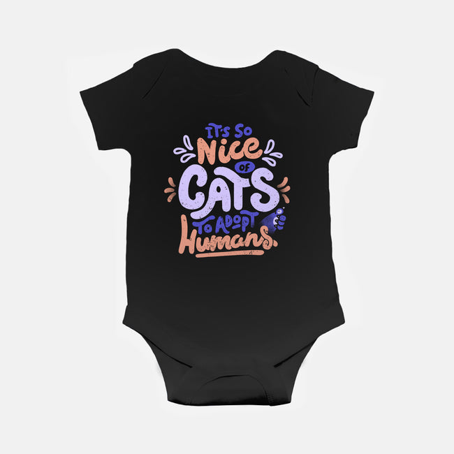 Cats Adopt Humans-Baby-Basic-Onesie-tobefonseca