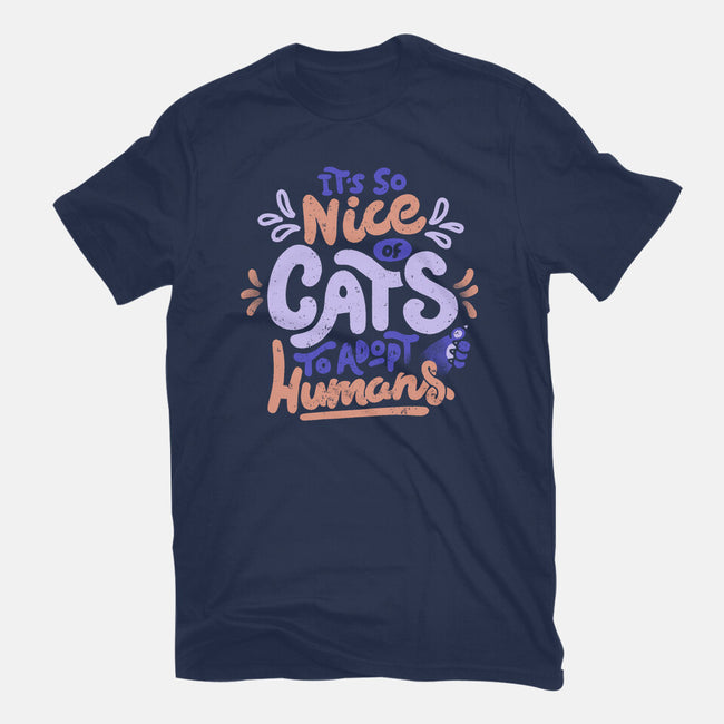 Cats Adopt Humans-Mens-Premium-Tee-tobefonseca