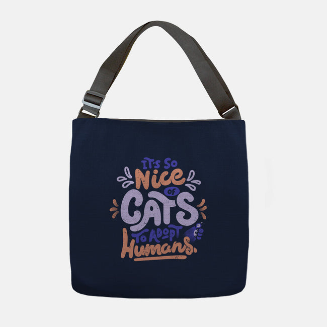 Cats Adopt Humans-None-Adjustable Tote-Bag-tobefonseca