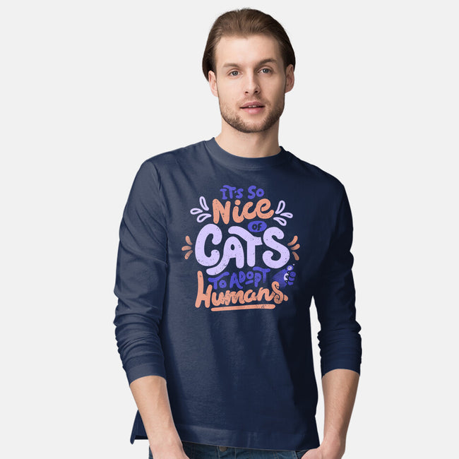 Cats Adopt Humans-Mens-Long Sleeved-Tee-tobefonseca