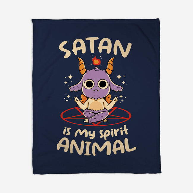 Satan Is My Spirit Animal-None-Fleece-Blanket-tobefonseca