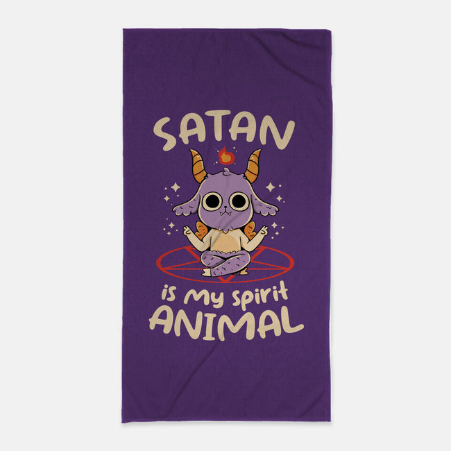 Satan Is My Spirit Animal-None-Beach-Towel-tobefonseca