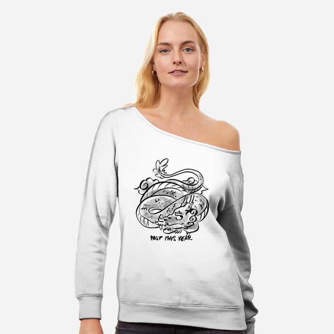 Bored Dragon-Womens-Off Shoulder-Sweatshirt-spoilerinc