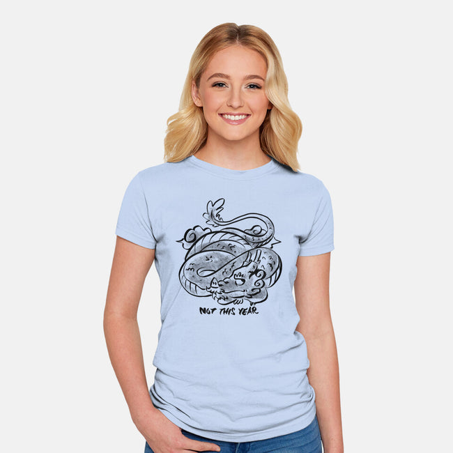 Bored Dragon-Womens-Fitted-Tee-spoilerinc