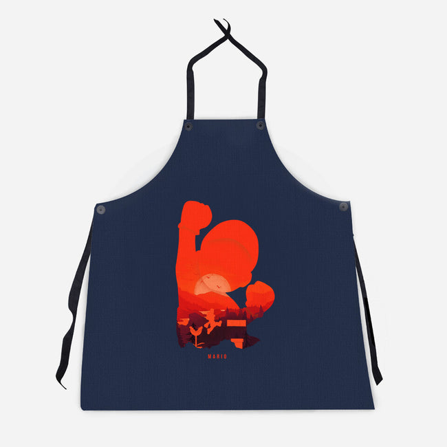 Mario Landscape-Unisex-Kitchen-Apron-MaxoArt