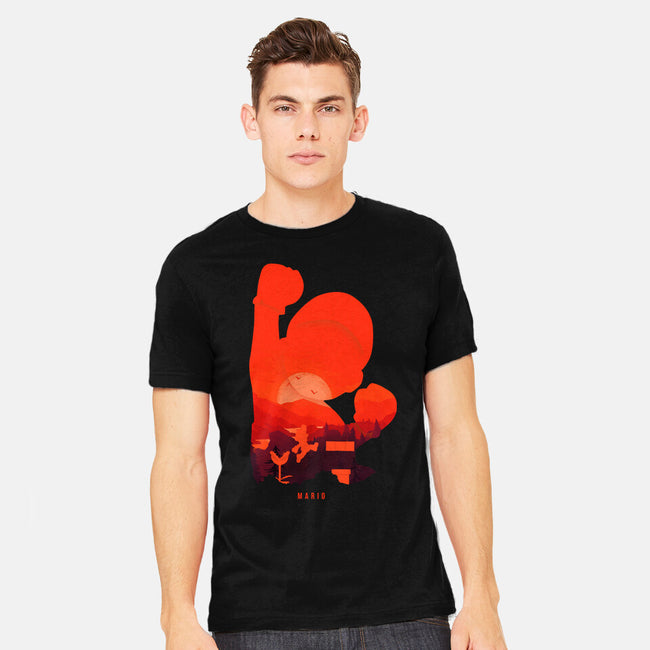 Mario Landscape-Mens-Heavyweight-Tee-MaxoArt