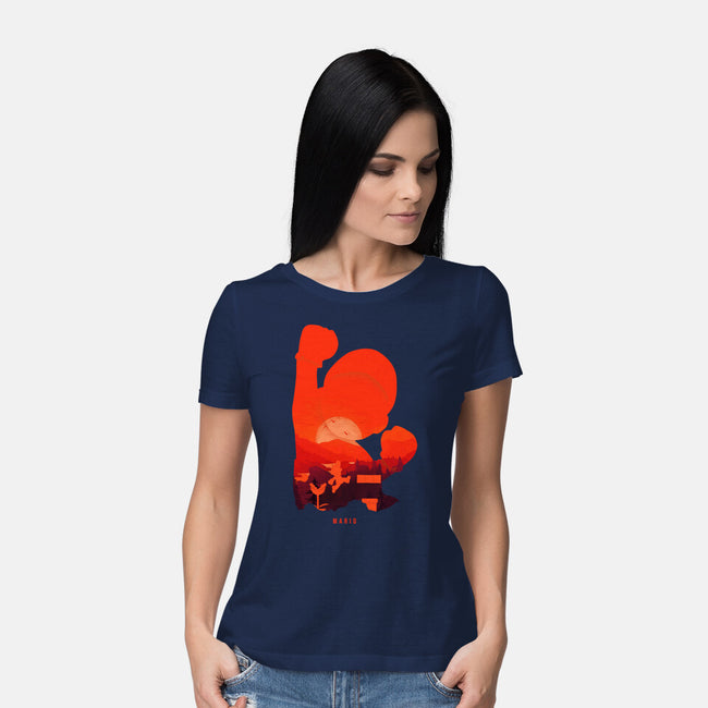 Mario Landscape-Womens-Basic-Tee-MaxoArt