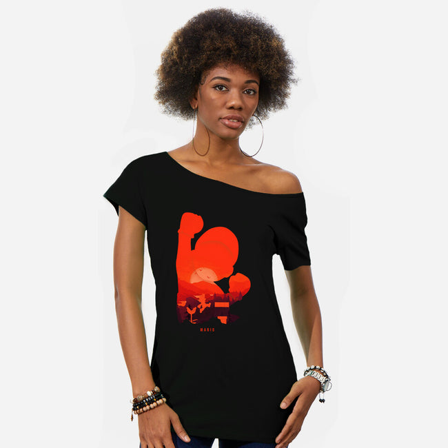 Mario Landscape-Womens-Off Shoulder-Tee-MaxoArt