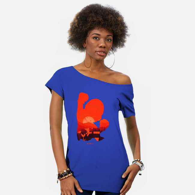 Mario Landscape-Womens-Off Shoulder-Tee-MaxoArt