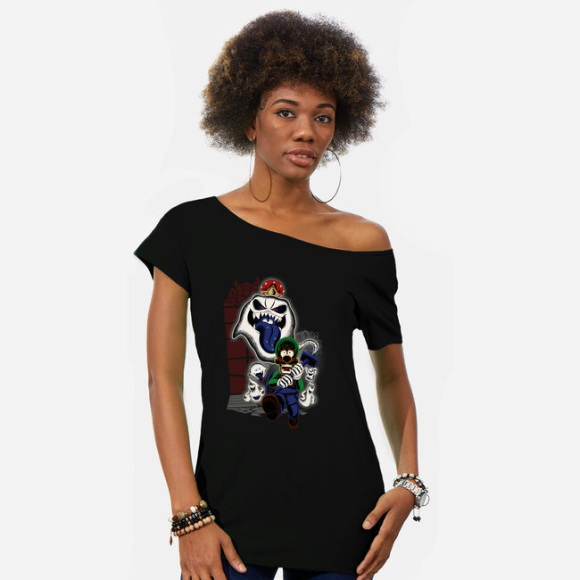 Mansion Ghost-Womens-Off Shoulder-Tee-rmatix