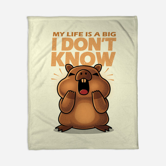 Confused Capybara-None-Fleece-Blanket-erion_designs