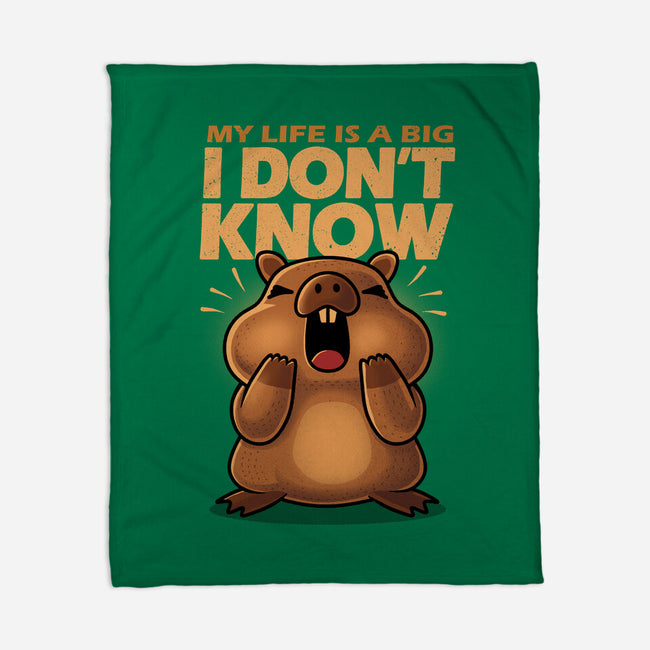 Confused Capybara-None-Fleece-Blanket-erion_designs