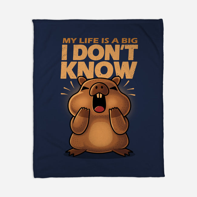 Confused Capybara-None-Fleece-Blanket-erion_designs