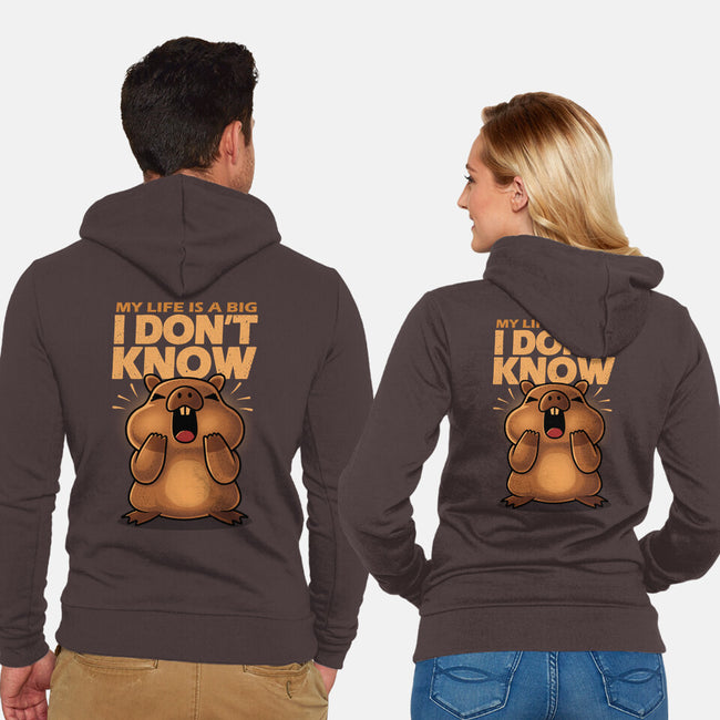 Confused Capybara-Unisex-Zip-Up-Sweatshirt-erion_designs