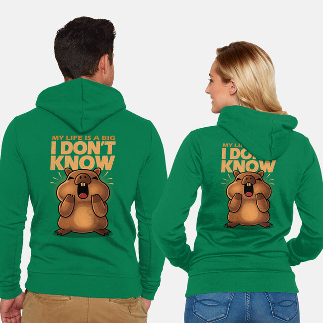 Confused Capybara-Unisex-Zip-Up-Sweatshirt-erion_designs