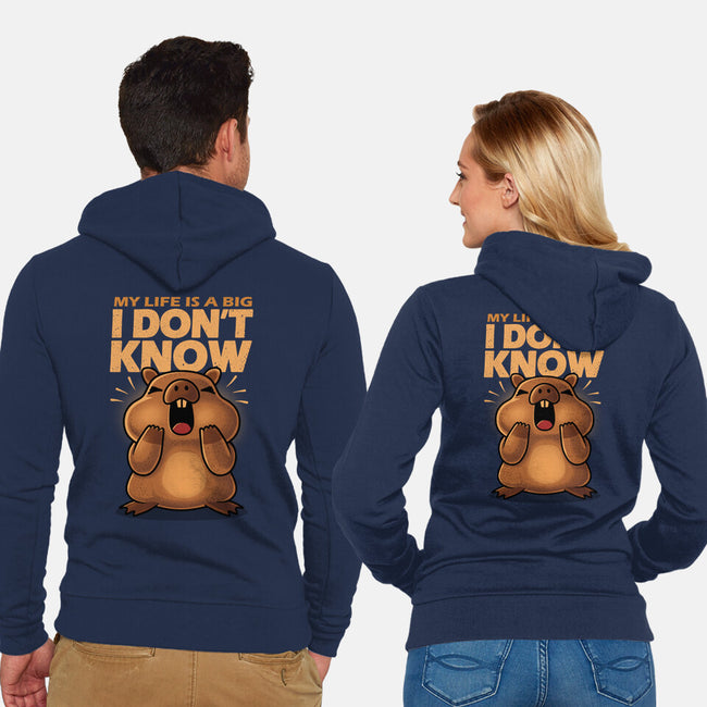 Confused Capybara-Unisex-Zip-Up-Sweatshirt-erion_designs