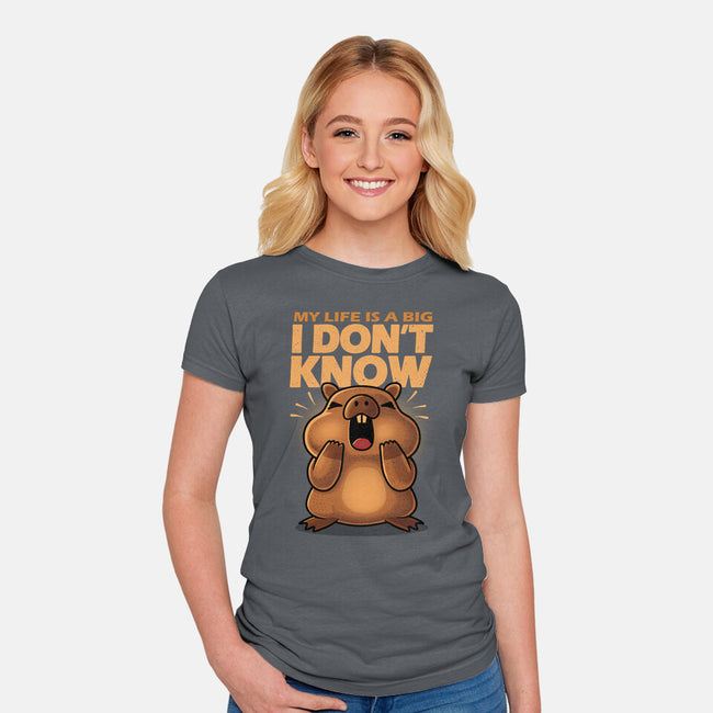 Confused Capybara-Womens-Fitted-Tee-erion_designs