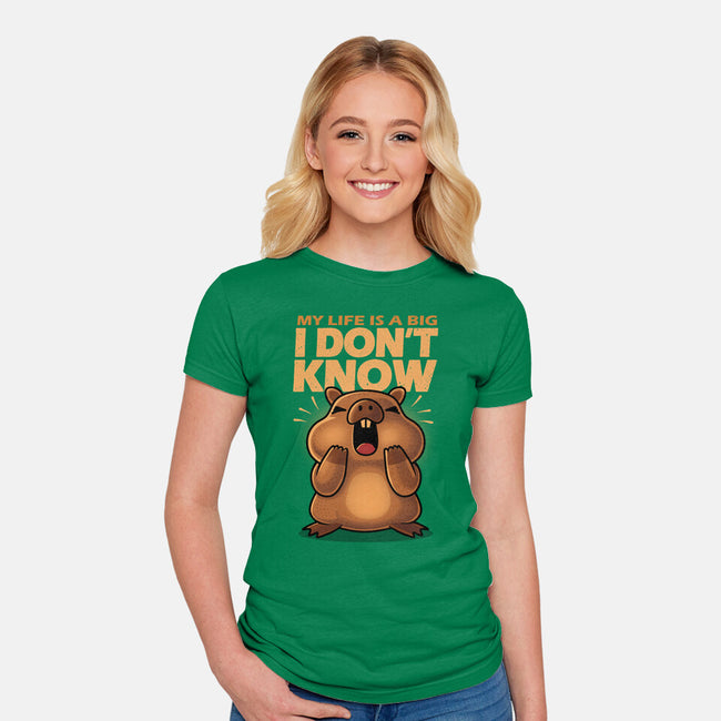 Confused Capybara-Womens-Fitted-Tee-erion_designs