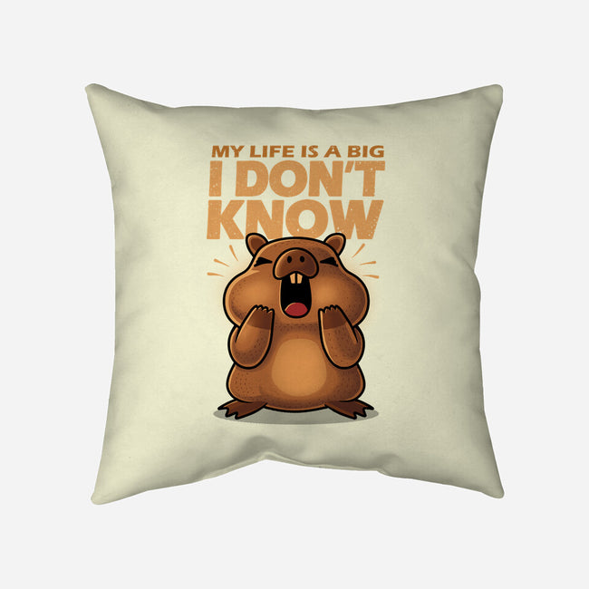 Confused Capybara-None-Removable Cover-Throw Pillow-erion_designs