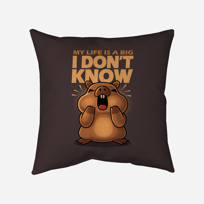 Confused Capybara-None-Removable Cover-Throw Pillow-erion_designs