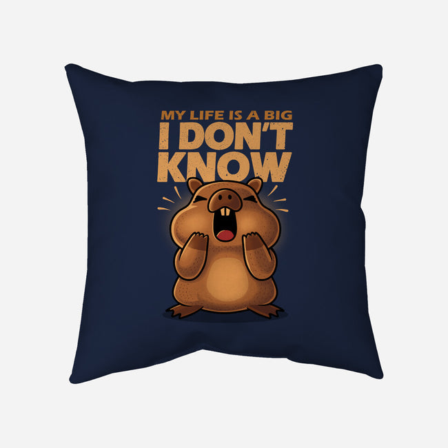 Confused Capybara-None-Removable Cover-Throw Pillow-erion_designs