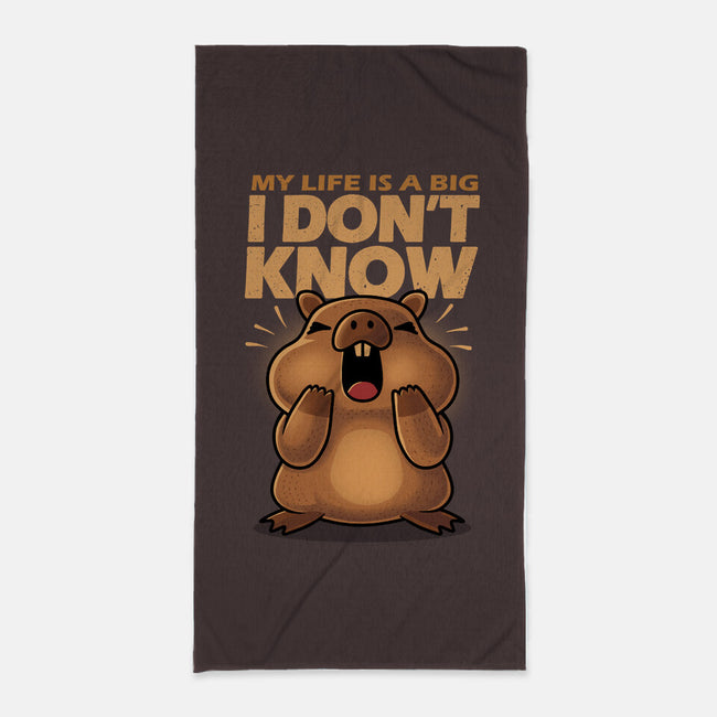 Confused Capybara-None-Beach-Towel-erion_designs