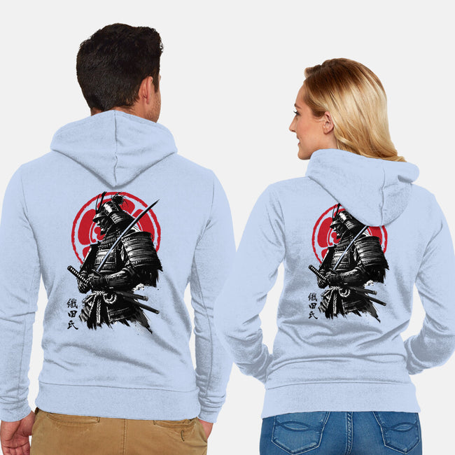 Samurai Clan Oda-Unisex-Zip-Up-Sweatshirt-DrMonekers