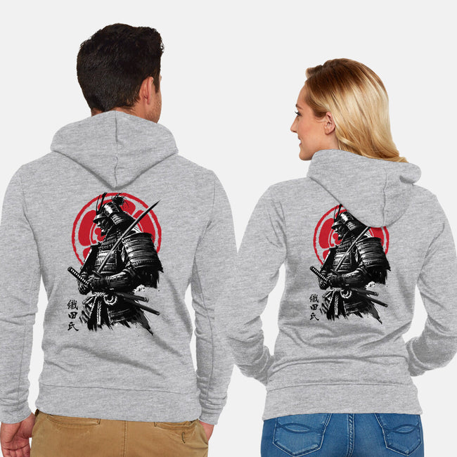 Samurai Clan Oda-Unisex-Zip-Up-Sweatshirt-DrMonekers