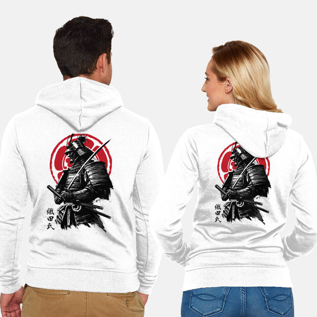 Samurai Clan Oda-Unisex-Zip-Up-Sweatshirt-DrMonekers